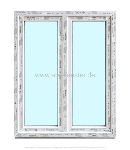 Kunststofffenster 120x150 cm (b x h), weiß, 2-flügelig, 3-fach Verglasung