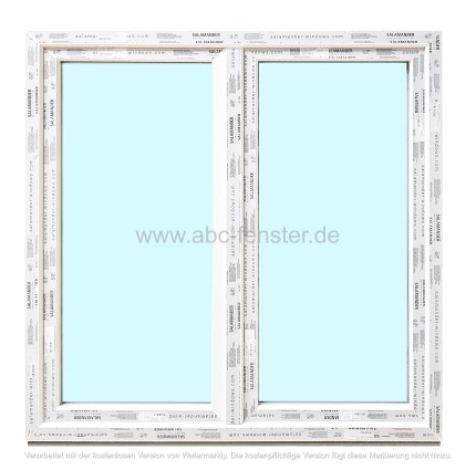 Kunststofffenster 150x150 cm (b x h), weiß, 2-flügelig, 3-fach Verglasung