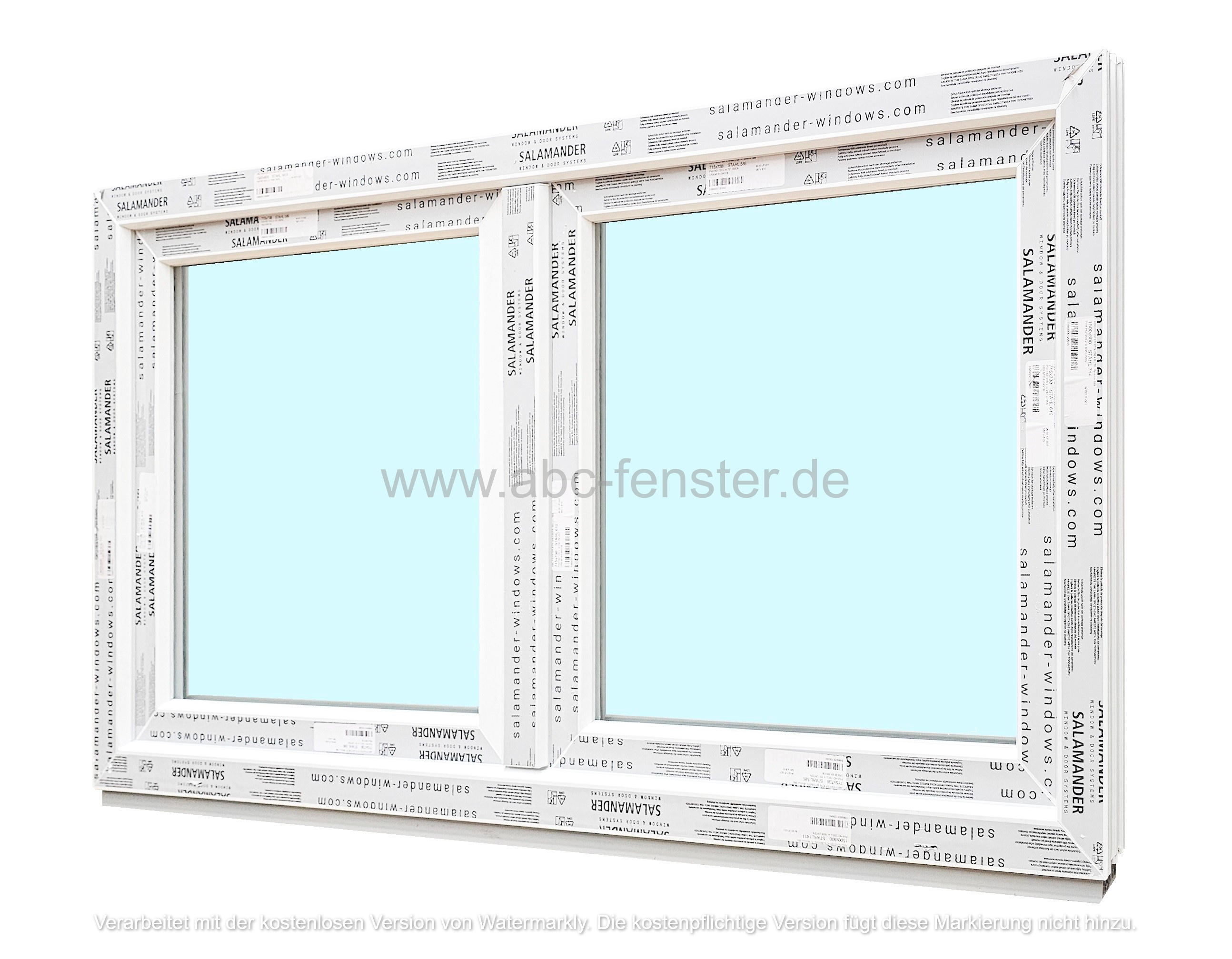 Kunststofffenster 150x80 cm (b x h), weiß, 2-flügelig, 3-fach Verglasung – Bild 2