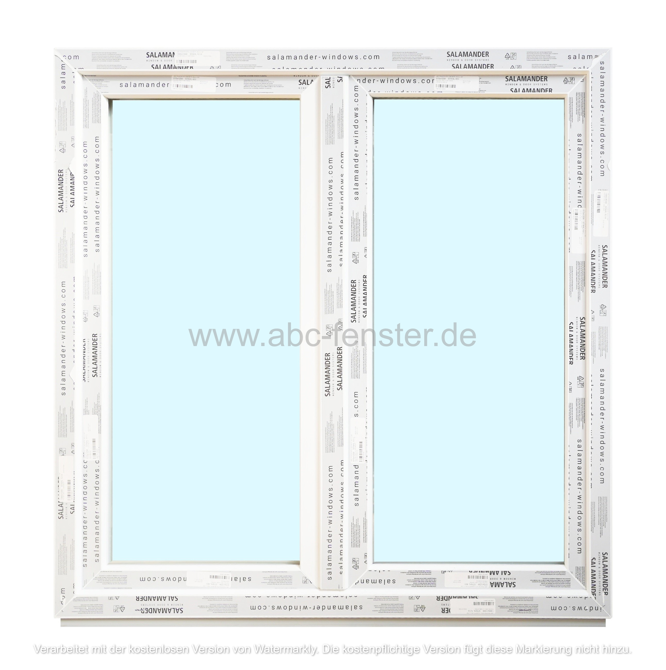 Kunststofffenster 130x130 cm (b x h), weiß, 2-flügelig, 3-fach Verglasung