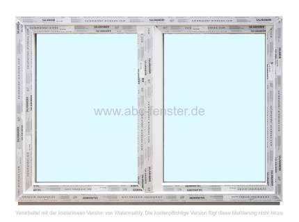 Kunststofffenster 175x120 cm (b x h), weiß, 2-flügelig, 3-fach Verglasung