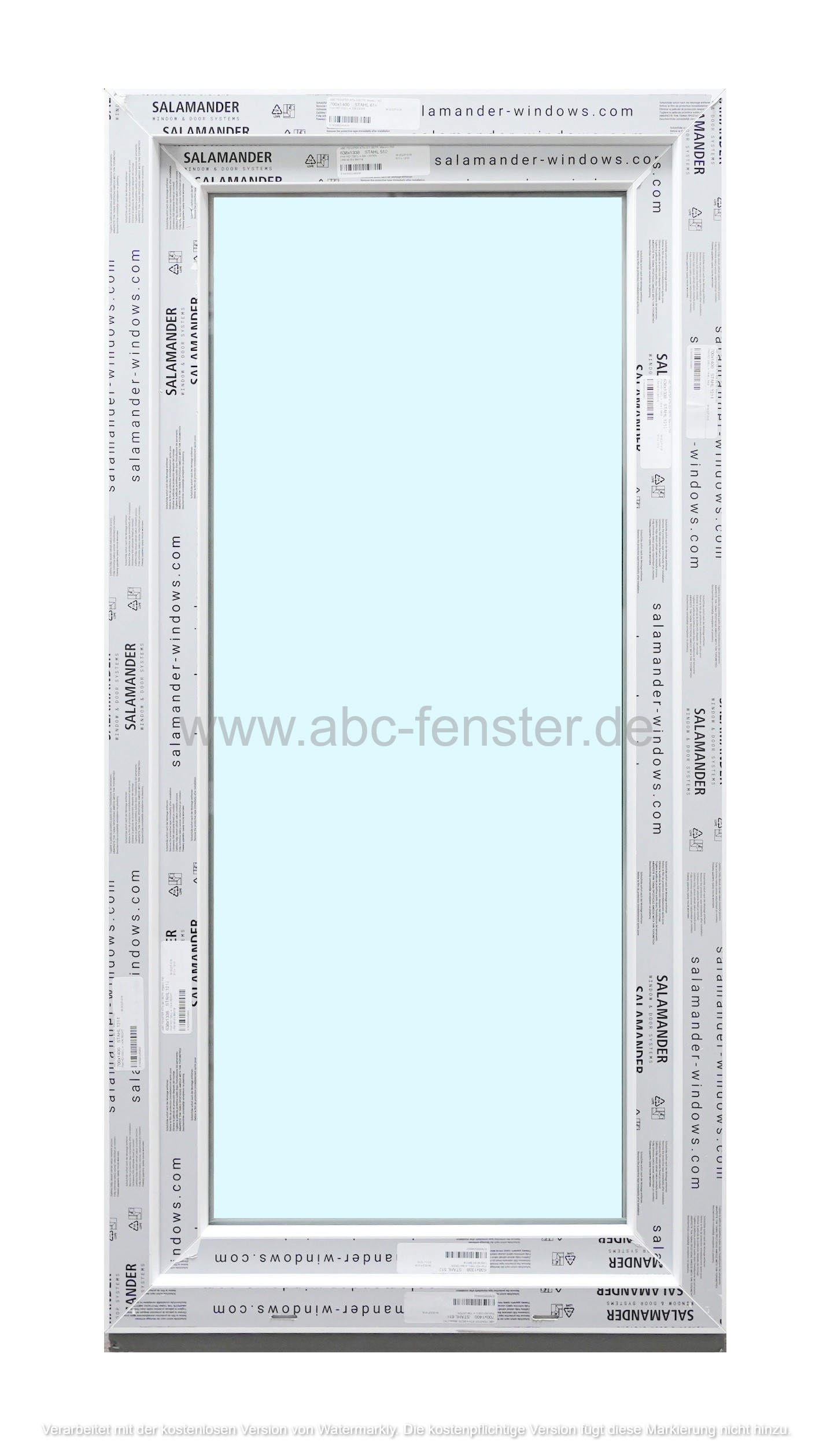 Kunststofffenster Salamander 70x140 cm (b x h), weiß, 3-fach Verglasung