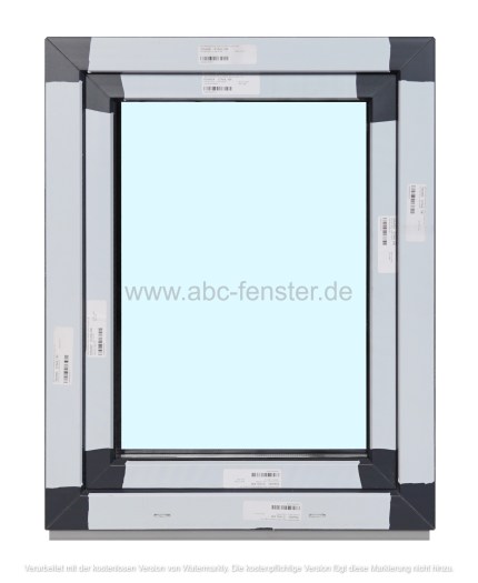 Kunststofffenster Salamander 70x90 cm (b x h), Aussendekor anthrazit und innen weiß, 3-fach Verglasung