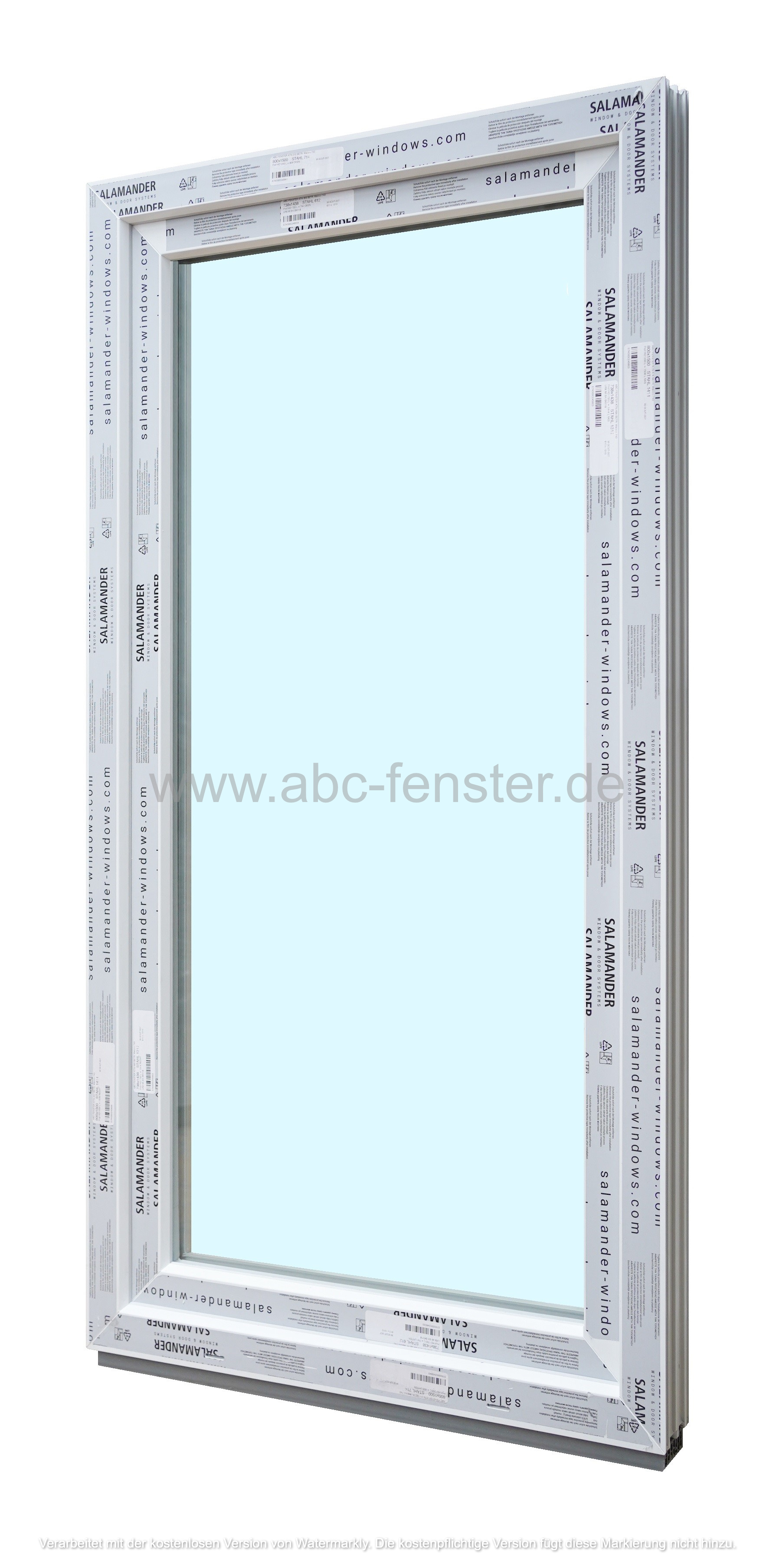 Kunststofffenster Salamander 80x150 cm (b x h), weiß, 3-fach Verglasung – Bild 2