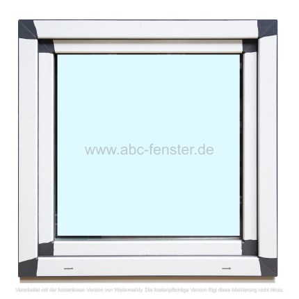 Kunststofffenster Salamander 90x90 cm (b x h), Aussendekor anthrazit und innen weiß, 3-fach Verglasung