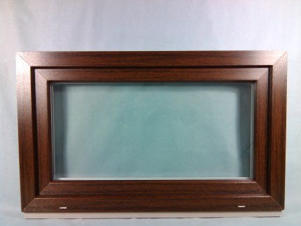 Kunststofffenster Salamander 100x60 cm (b x h), Aussendekor mooreiche und innen weiß, 3-fach Verglasung
