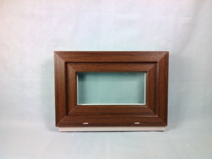 Kunststofffenster Salamander 60x40 cm (b x h), Aussendekor mooreiche und innen weiß, 3-fach Verglasung