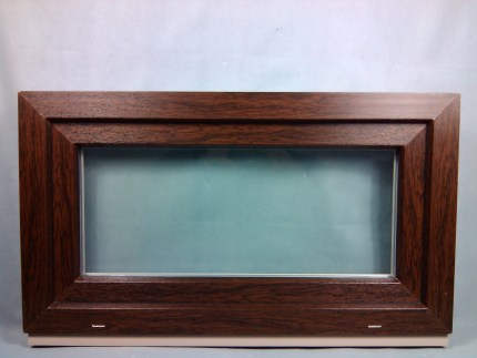 Kunststofffenster Salamander 90x50 cm (b x h), Aussendekor mooreiche und innen weiß, 3-fach Verglasung