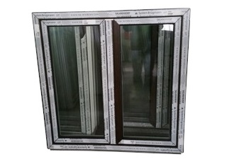 Kunststofffenster 100x100 cm (b x h), Aussendekor mooreiche und innen weiß, 2-flügelig, 3-fach Verglasung – Bild 2