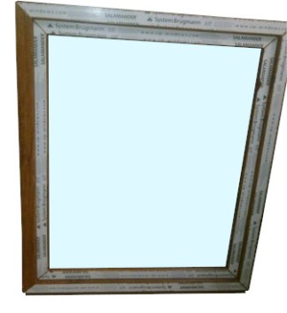 Kunststofffenster Salamander 100x120 cm (b x h), Aussendekor eiche gold und innen weiß, 3-fach Verglasung