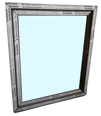 Kunststofffenster Salamander 100x120 cm (b x h), Aussendekor mooreiche und innen weiß, 3-fach Verglasung