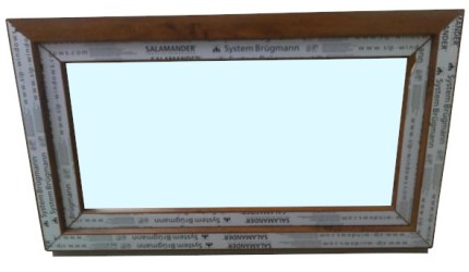 Kunststofffenster Salamander 100x60 cm (b x h), Aussendekor eiche gold und innen weiß, 3-fach Verglasung