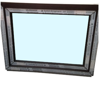 Kunststofffenster Salamander 100x80 cm (b x h), Aussendekor mooreiche und innen weiß, 3-fach Verglasung