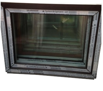 Kunststofffenster Salamander 100x80 cm (b x h), Aussendekor mooreiche und innen weiß, 3-fach Verglasung – Bild 2