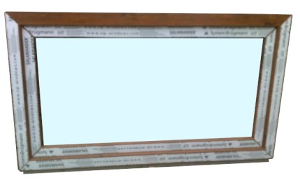 Kunststofffenster Salamander 120x70 cm (b x h), Aussendekor eiche gold und innen weiß, 3-fach Verglasung