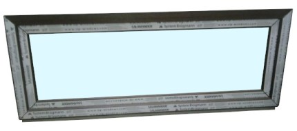 Kunststofffenster Salamander 150x60 cm (b x h), Aussendekor mooreiche und innen weiß, 3-fach Verglasung