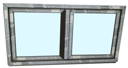 Kunststofffenster 150x80 cm (b x h), Aussendekor mooreiche und innen weiß, 2-flügelig, 3-fach Verglasung