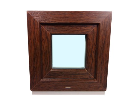 Kunststofffenster Salamander 40x40 cm (b x h), Aussendekor mooreiche und innen weiß, 3-fach Verglasung