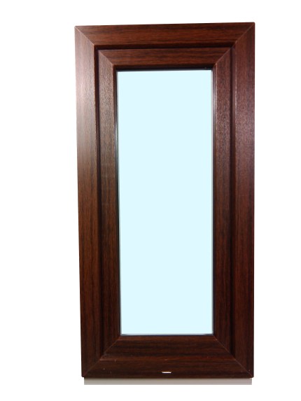 Kunststofffenster Salamander 50x100 cm (b x h), Aussendekor mooreiche und innen weiß, 3-fach Verglasung