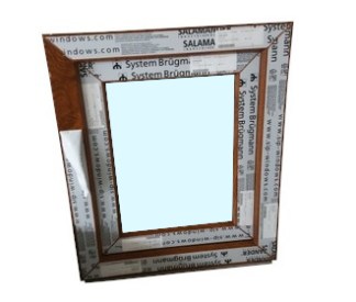 Kunststofffenster Salamander 50x60 cm (b x h), Aussendekor eiche gold und innen weiß, 3-fach Verglasung