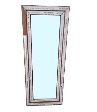 Kunststofffenster Salamander 60x150 cm (b x h), Aussendekor eiche gold und innen weiß, 3-fach Verglasung