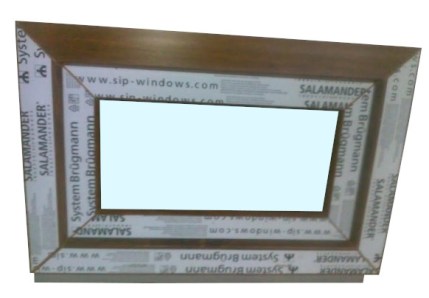 Kunststofffenster Salamander 60x40 cm (b x h), Aussendekor eiche gold und innen weiß, 3-fach Verglasung