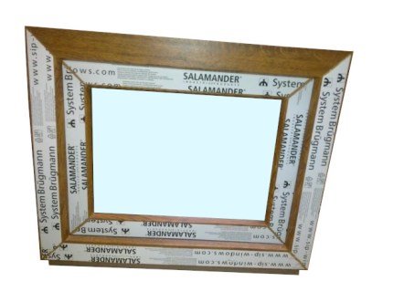 Kunststofffenster Salamander 60x50 cm (b x h), Aussendekor eiche gold und innen weiß, 3-fach Verglasung