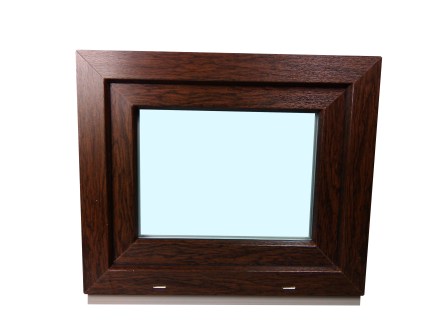 Kunststofffenster Salamander 60x50 cm (b x h), Aussendekor mooreiche und innen weiß, 3-fach Verglasung