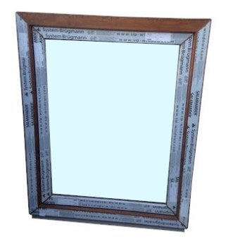 Kunststofffenster Salamander 80x100 cm (b x h), Aussendekor eiche gold und innen weiß, 3-fach Verglasung