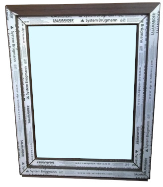 Kunststofffenster Salamander 80x100 cm (b x h), Aussendekor mooreiche und innen weiß, 3-fach Verglasung