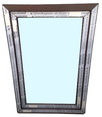 Kunststofffenster Salamander 80x120 cm (b x h), Aussendekor mooreiche und innen weiß, 3-fach Verglasung