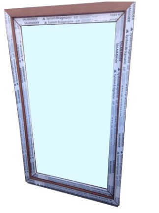 Kunststofffenster Salamander 90x150 cm (b x h), Aussendekor eiche gold und innen weiß, 3-fach Verglasung