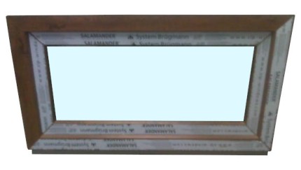 Kunststofffenster Salamander 90x50 cm (b x h), Aussendekor eiche gold und innen weiß, 3-fach Verglasung