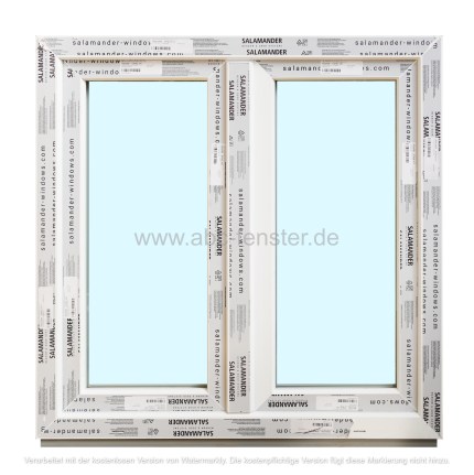 Kunststofffenster 100x100 cm (b x h), weiß, 2-flügelig, 3-fach Verglasung