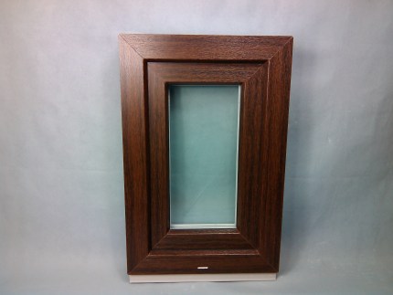 Kunststofffenster Salamander 40x60 cm (b x h), Aussendekor mooreiche und innen weiß, 3-fach Verglasung