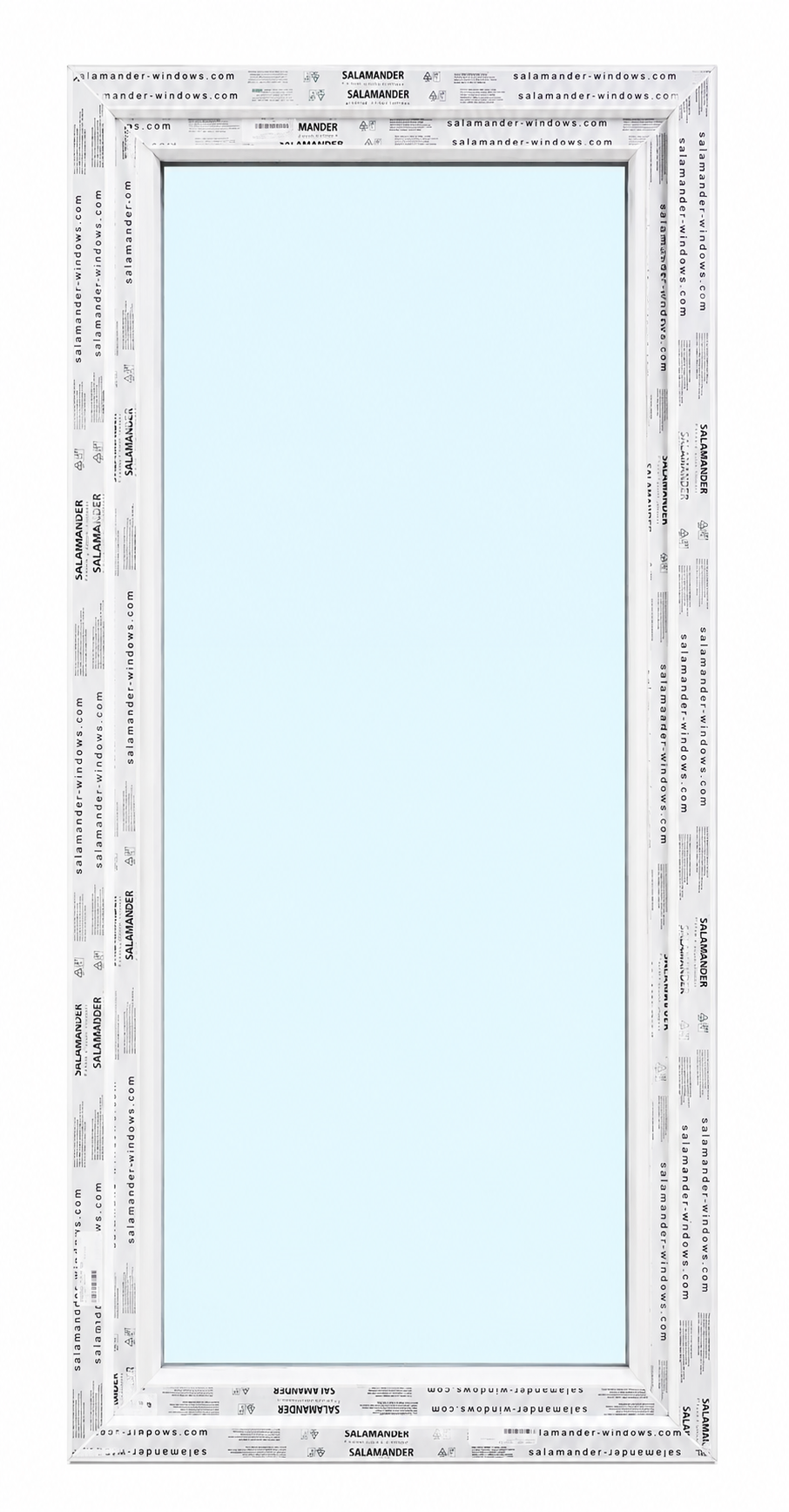 Kunststoffballkontür Salamander 90×200 cm (b x h), weiß, 3-fach Verglasung